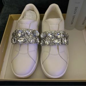 Michael Kors Kenna Cream jewel sneakers with renew, and protect product Size 6